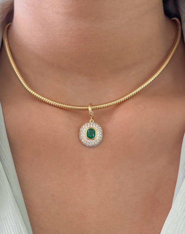 Diamond Emerald Pendant