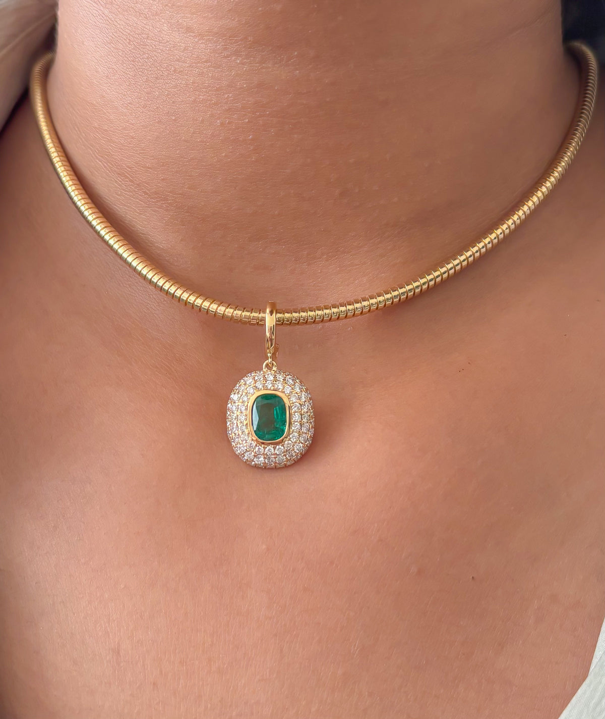 Emerald Diamond Pendant
