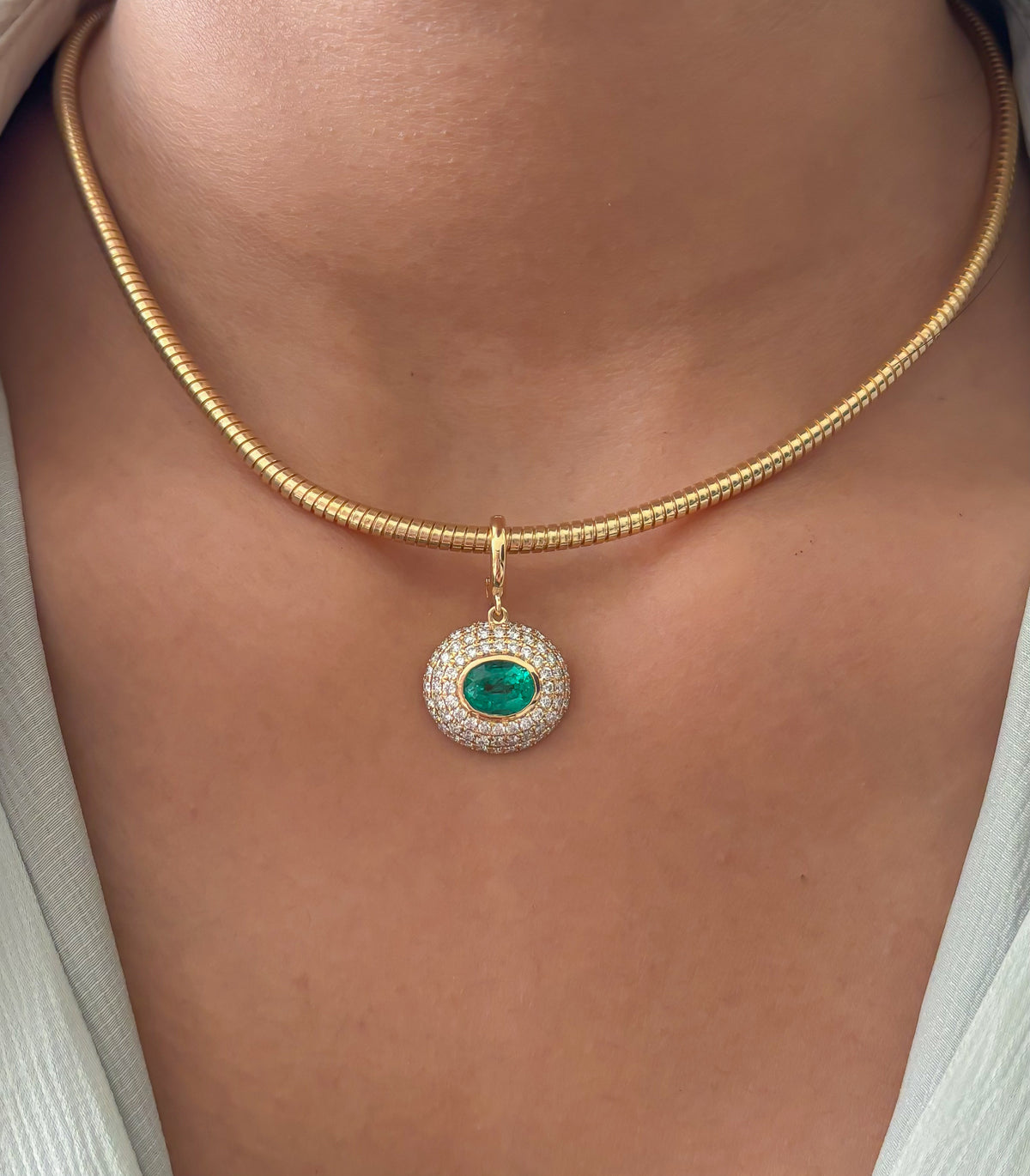 Emerald Diamond Pendant