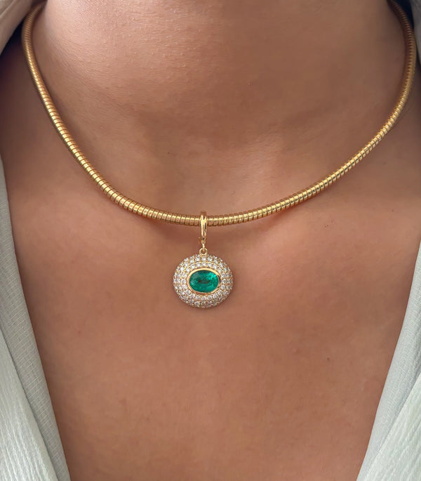 Emerald Diamond Pendant