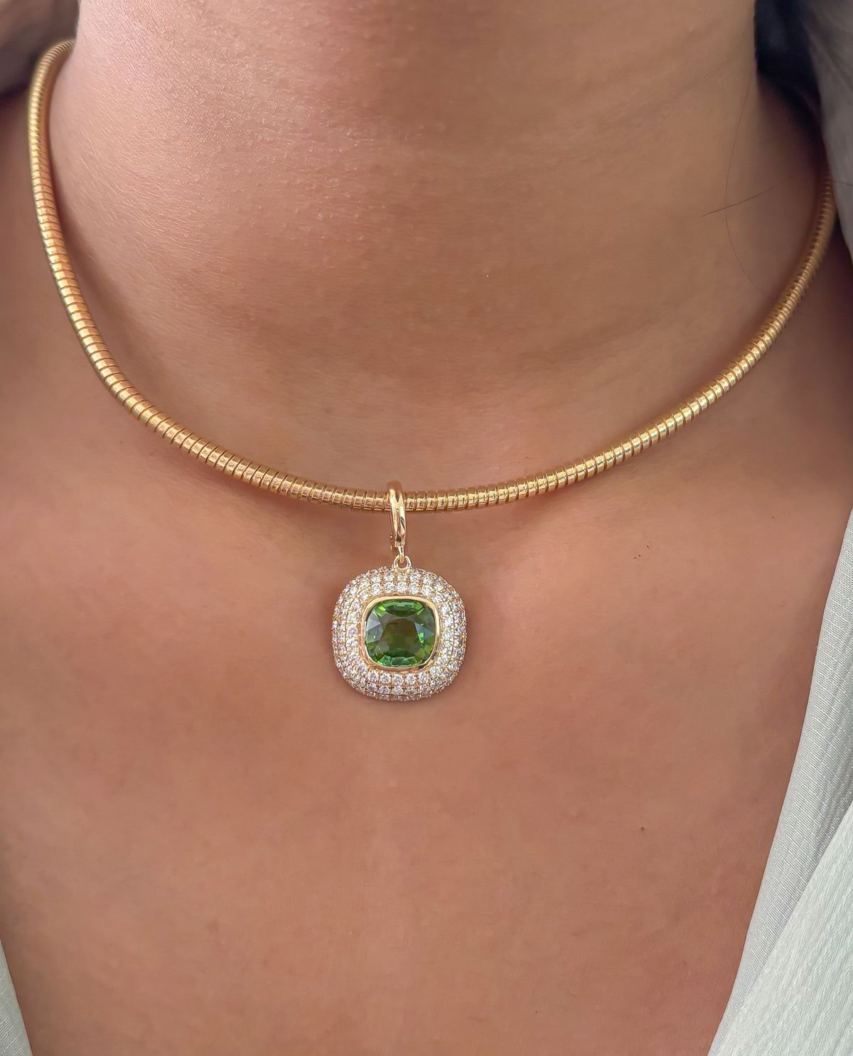 Paraiba Tourmaline Diamond Pendant