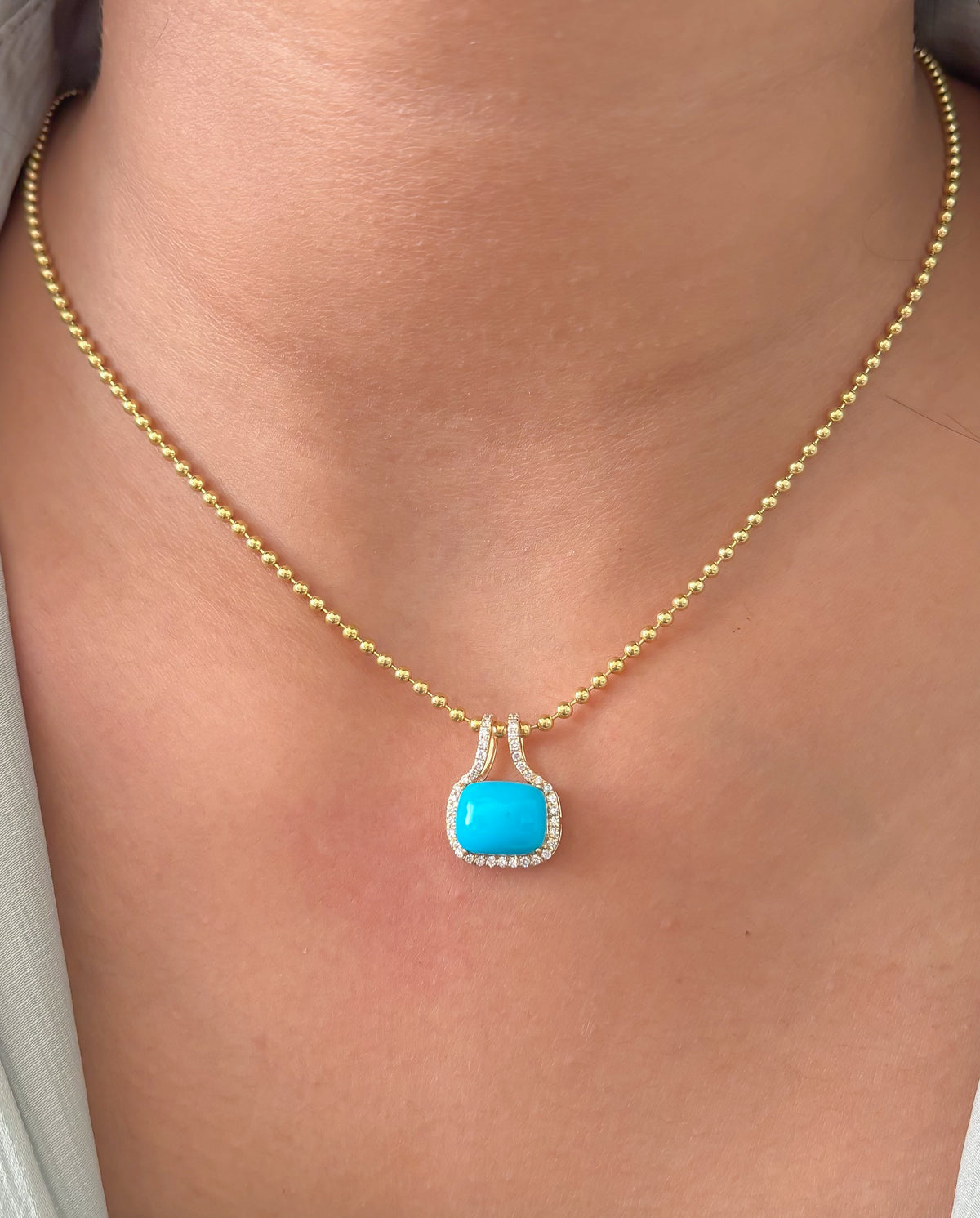 Turquoise Diamond Pendant