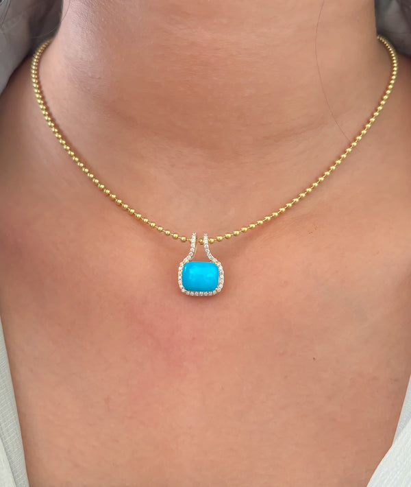 Turquoise Diamond Pendant