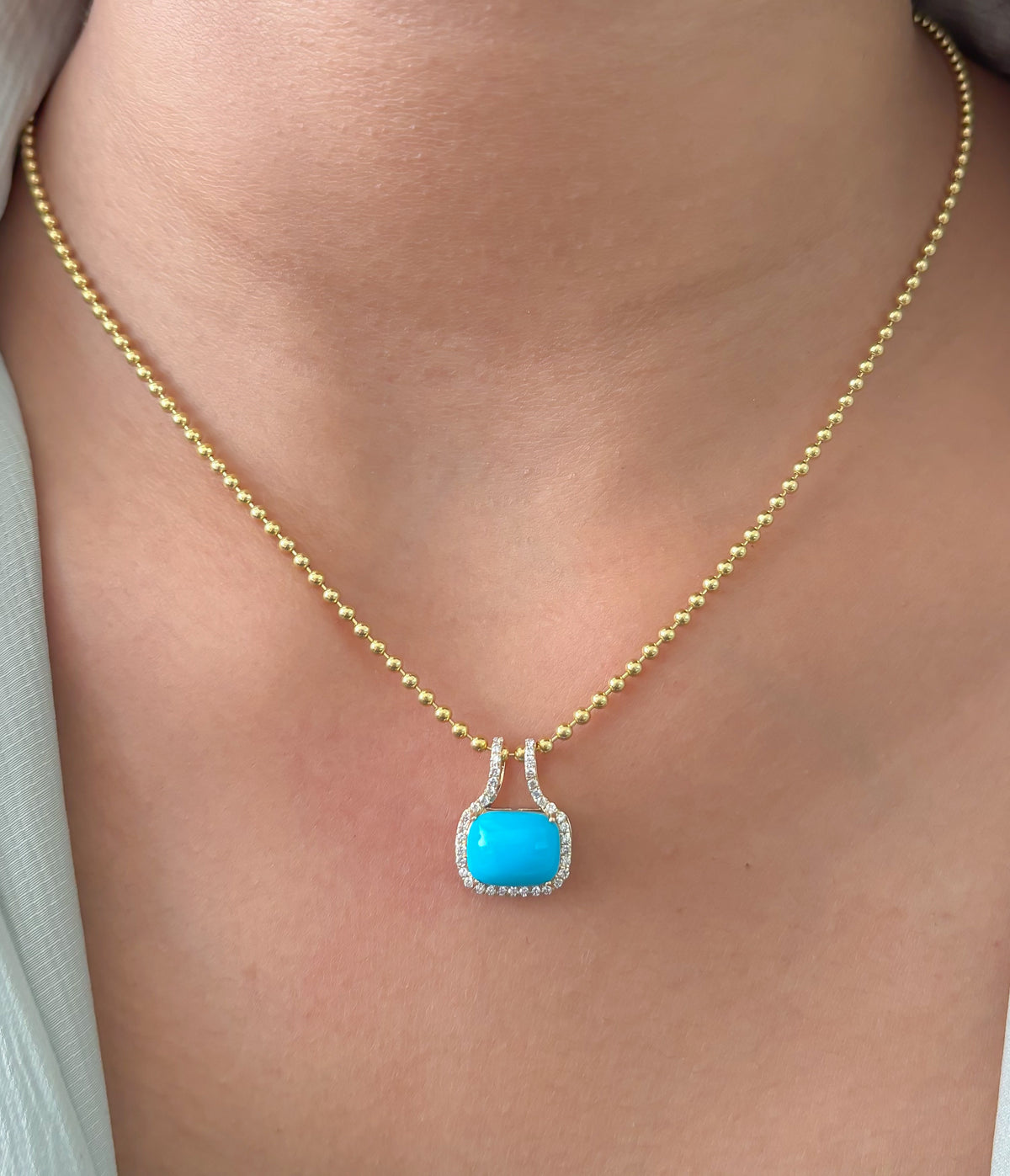 Turquoise Diamond Pendant