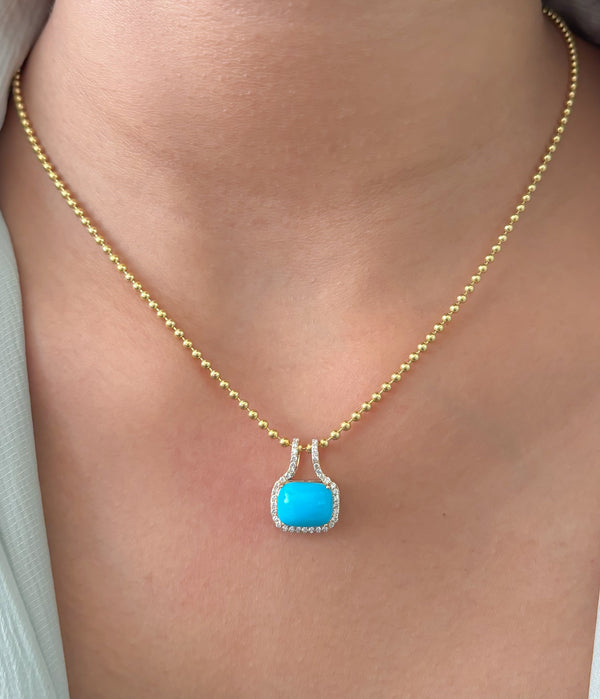 Turquoise Diamond Pendant