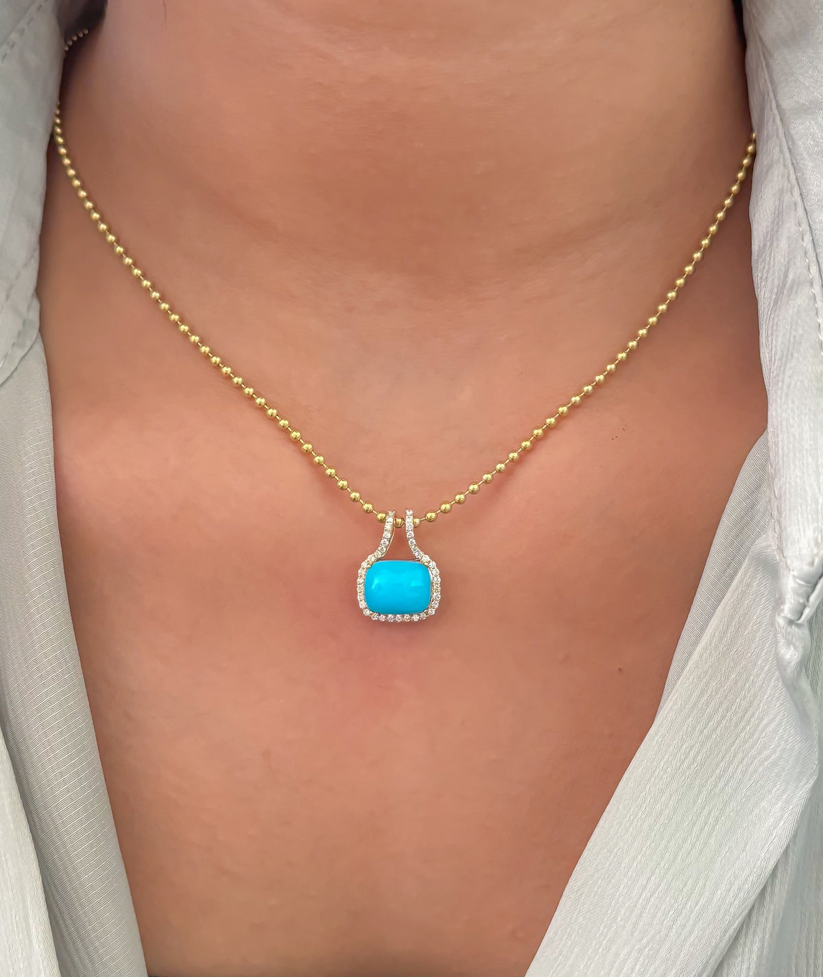 Turquoise Diamond Pendant