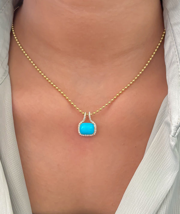 Turquoise Diamond Pendant