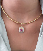 Pink Sapphire Diamond Pendant