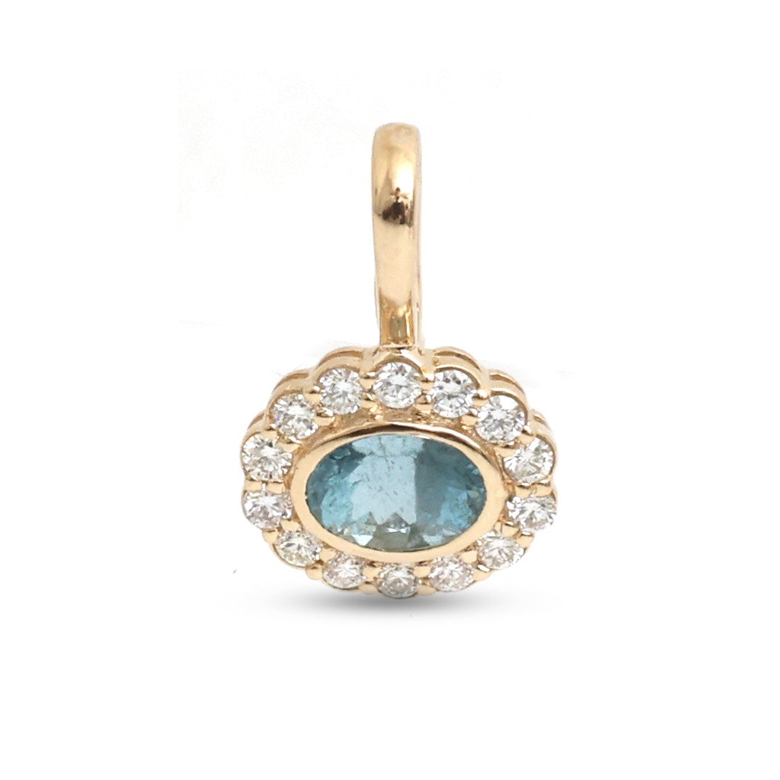 Aquamarine Diamond Pendant