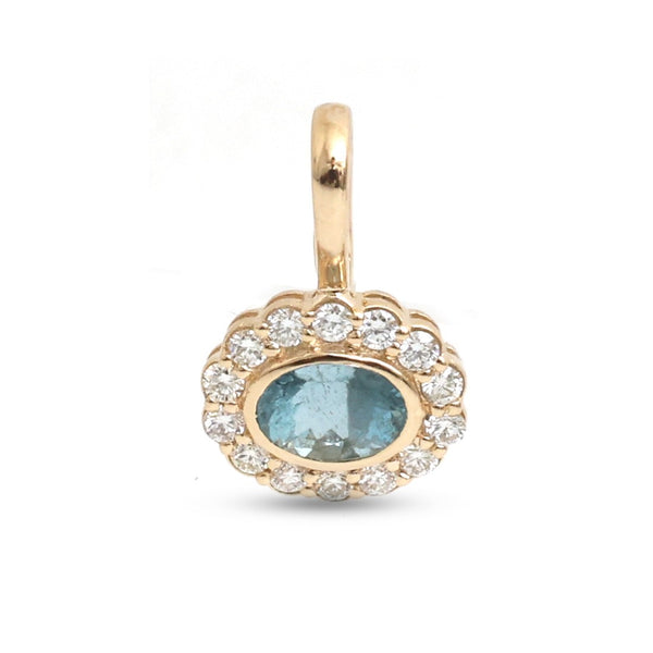 Aquamarine Diamond Pendant