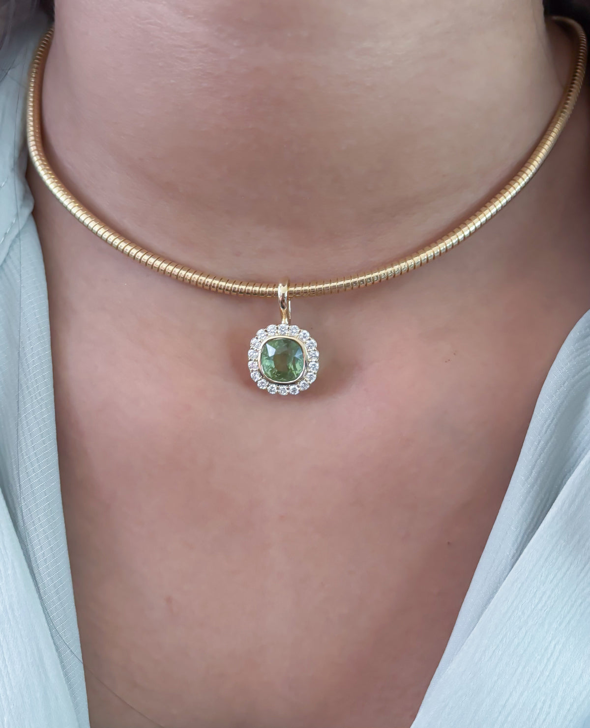 Tourmaline Mix Diamond Pendant