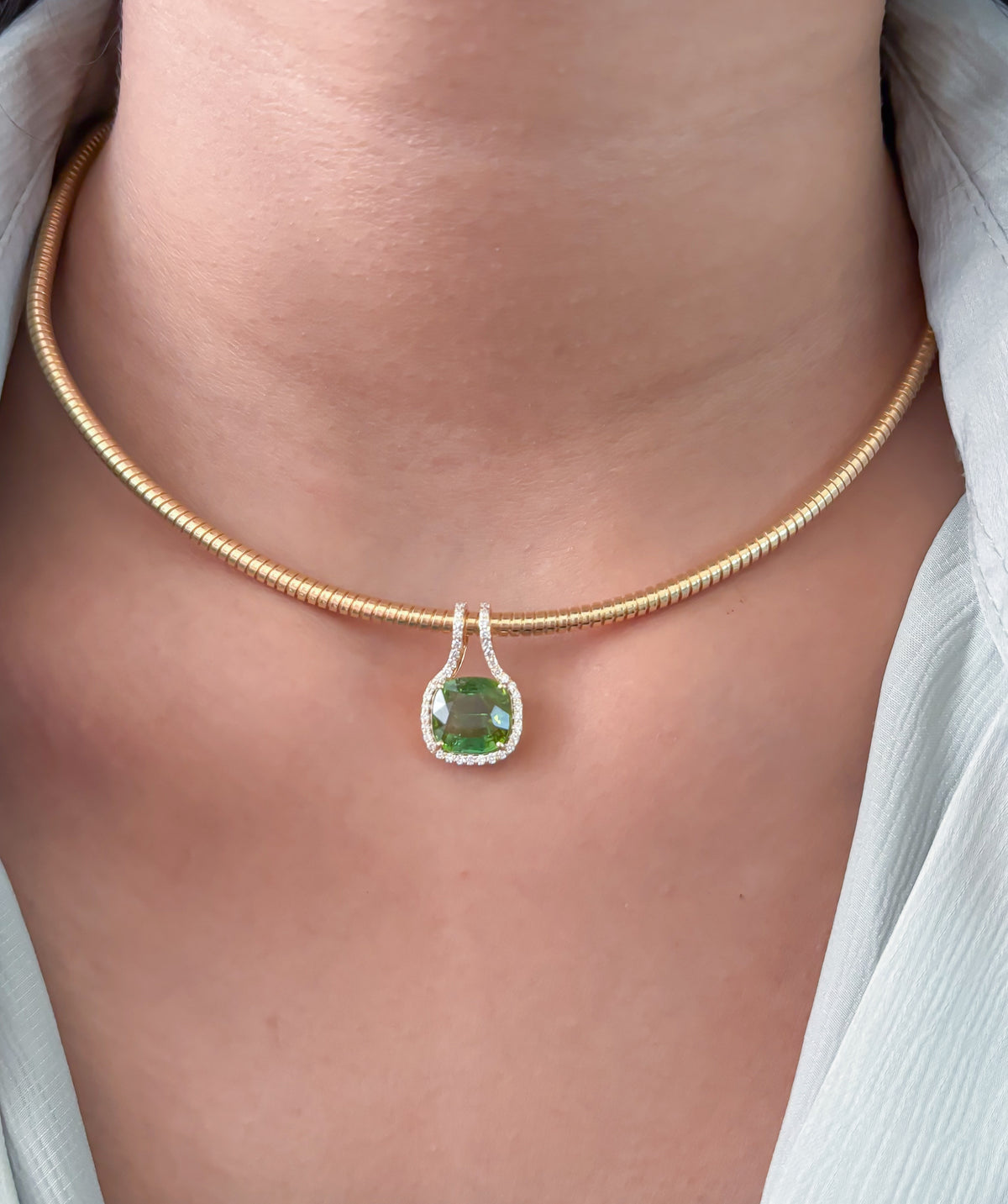 Tourmaline Mix Diamond Pendant
