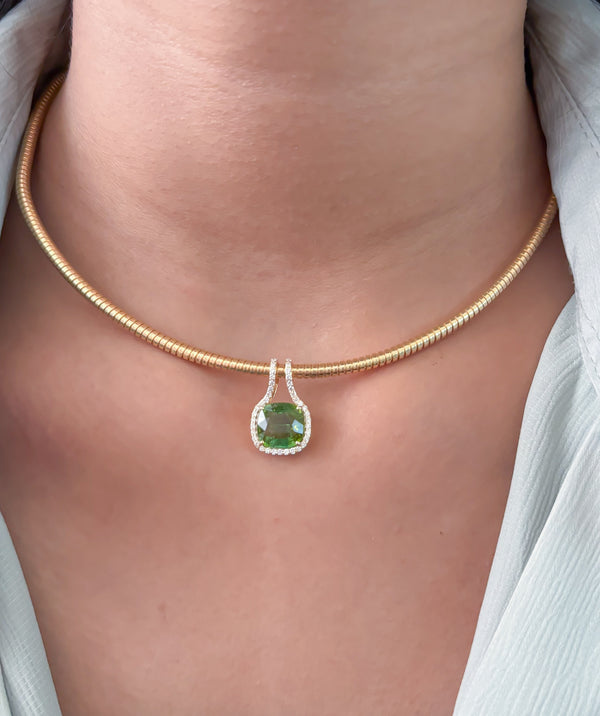 Tourmaline Mix Diamond Pendant