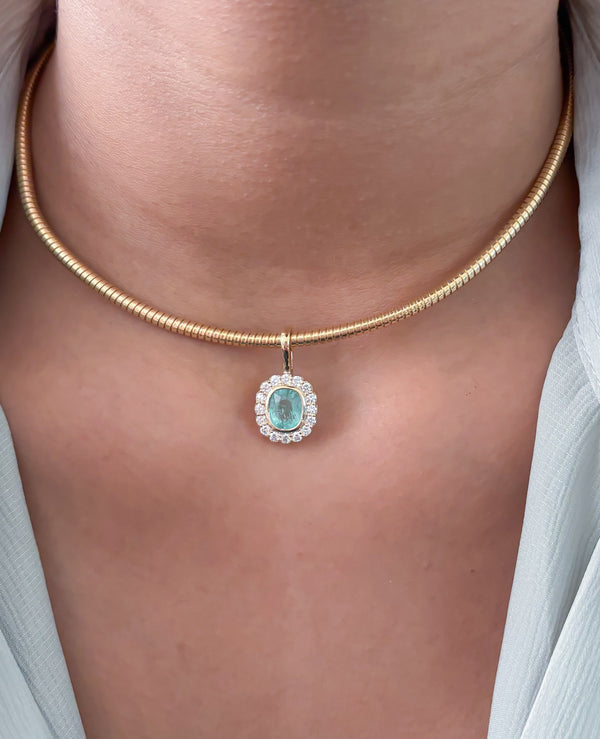 Emerald Diamond Pendant