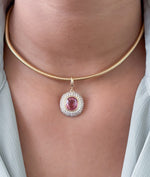 Tourmaline Mix Diamond Pendant