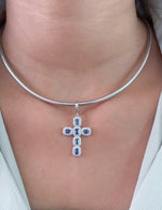 Blue Sapphire Diamond Pendant