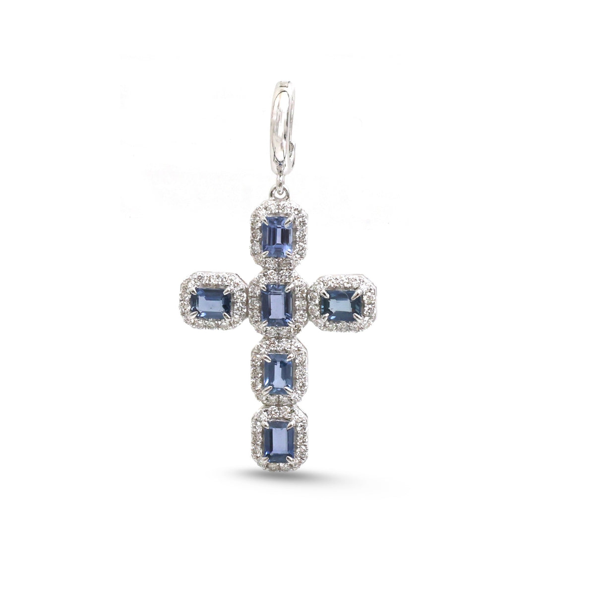 Blue Sapphire Diamond Pendant