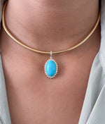 Turquoise Diamond Pendant