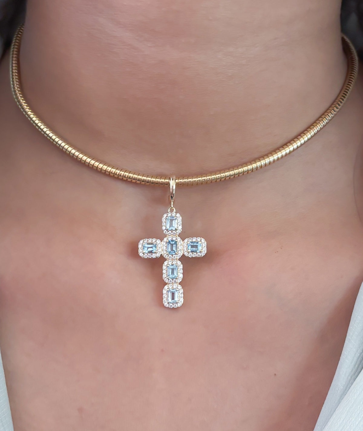 Aquamarine Diamond Pendant