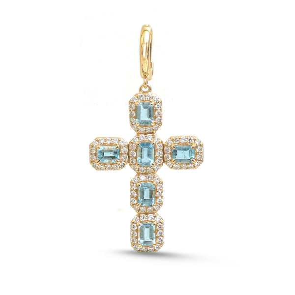 Aquamarine Diamond Pendant
