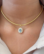 Aquamarine Diamond Pendant