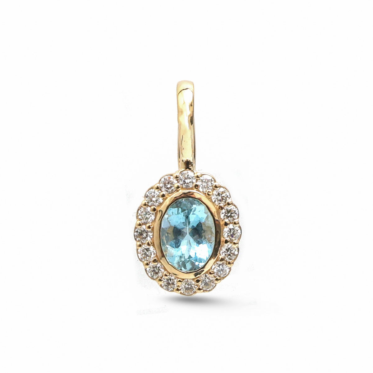 Aquamarine Diamond Pendant