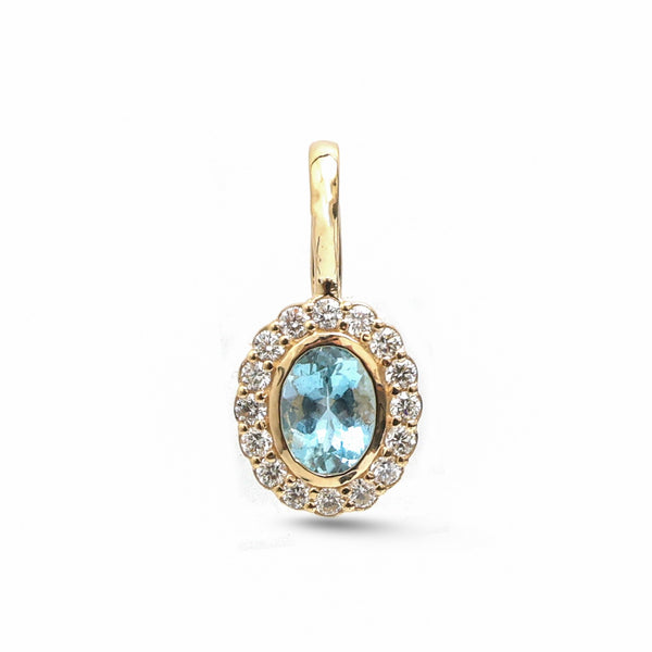 Aquamarine Diamond Pendant