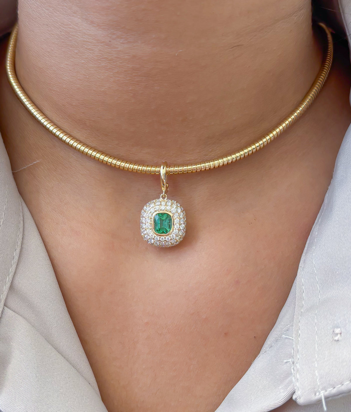 Tourmaline Mix Diamond Pendant