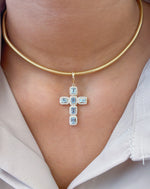 Aquamarine Diamond Pendant