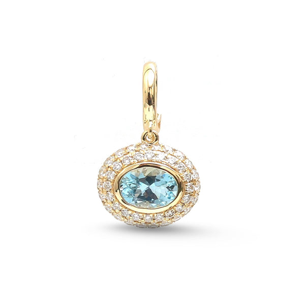 Aquamarine Diamond Pendant