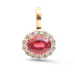 Rubellite Diamond Pendant