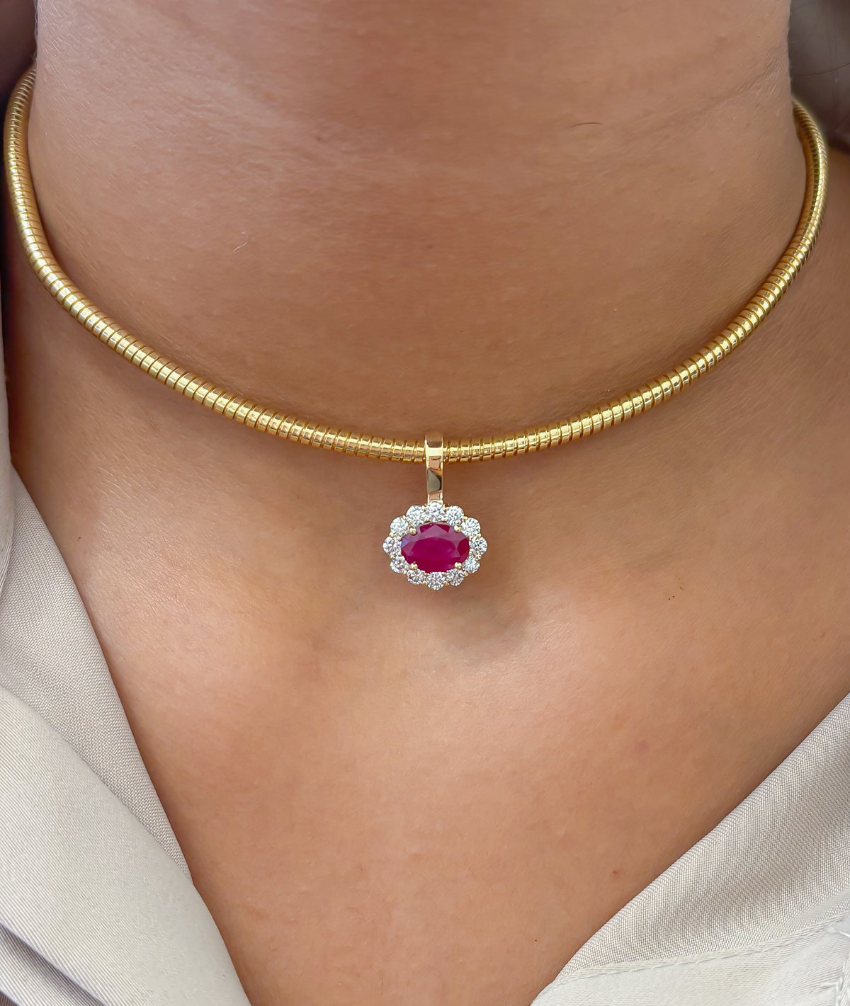 Ruby Diamond Pendant
