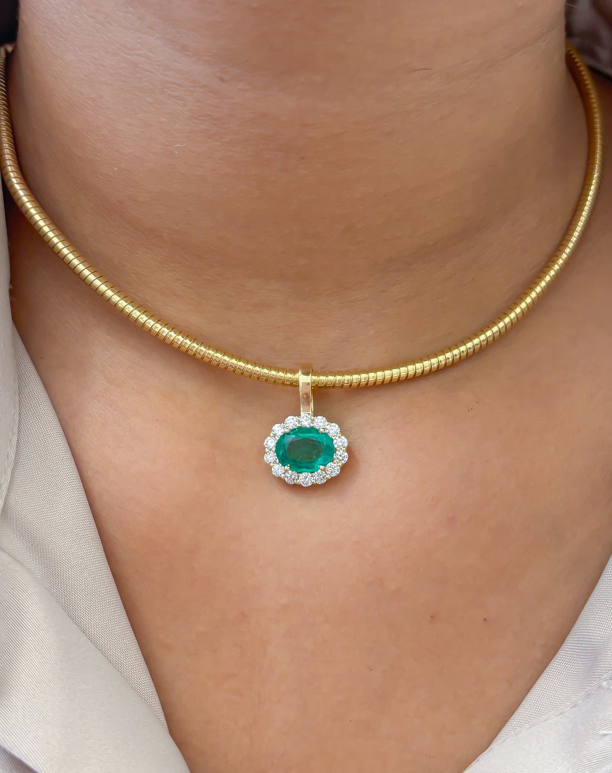 Emerald Diamond Pendant