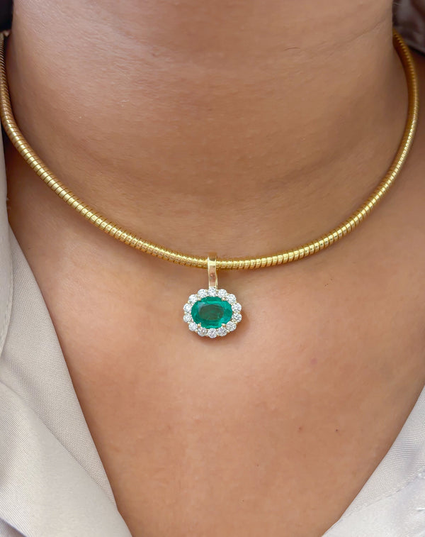 Emerald Diamond Pendant