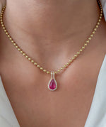 Pink Sapphire Diamond Pendant