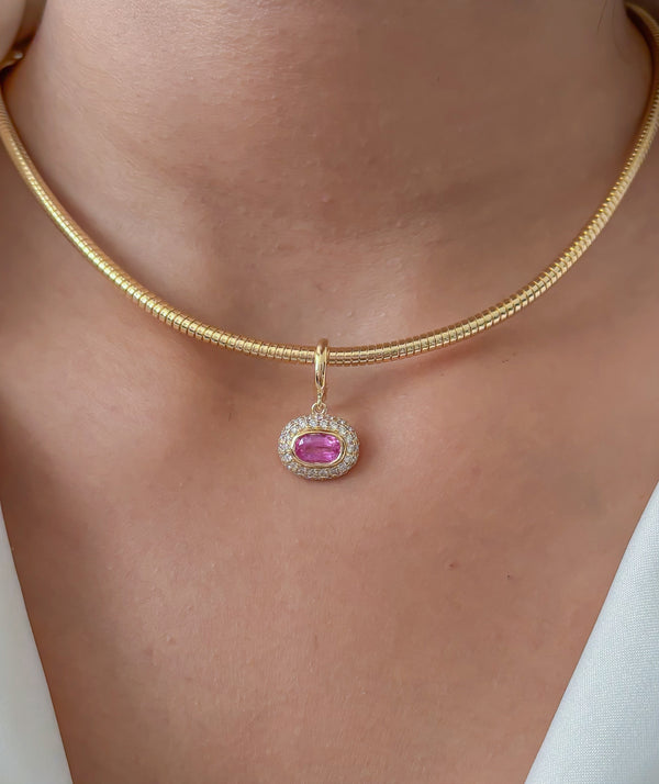 Spinel Diamond Pendant