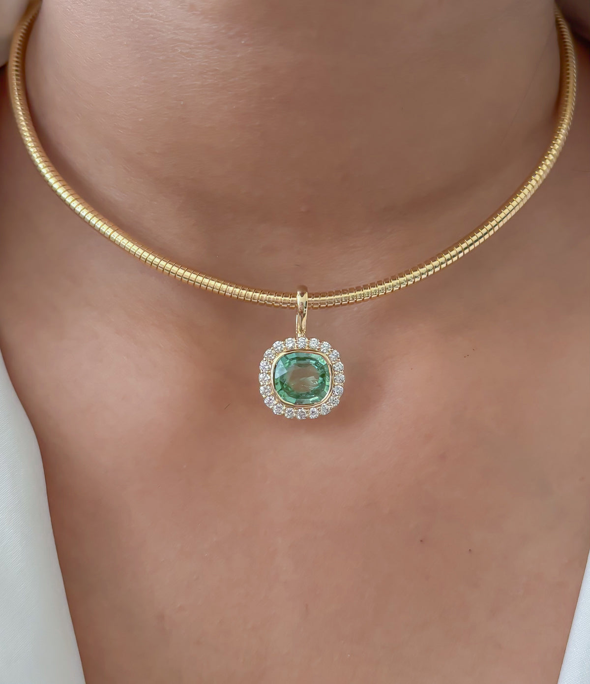 Tourmaline Mix Diamond Pendant