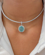 Paraiba Tourmaline Diamond Pendant