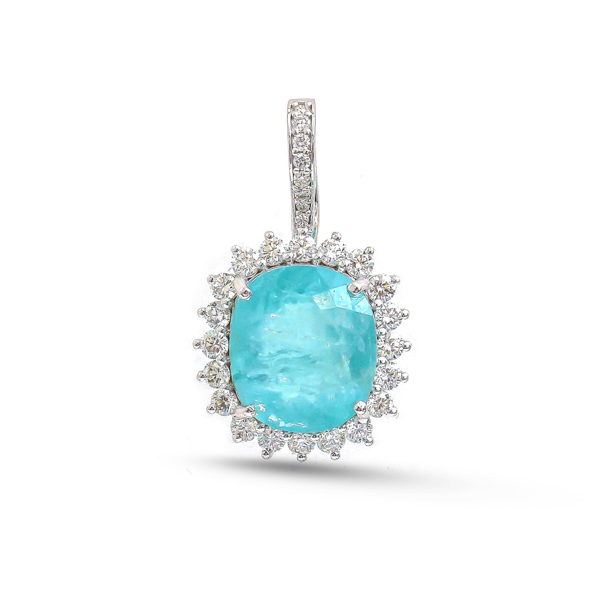 Paraiba Tourmaline Diamond Pendant