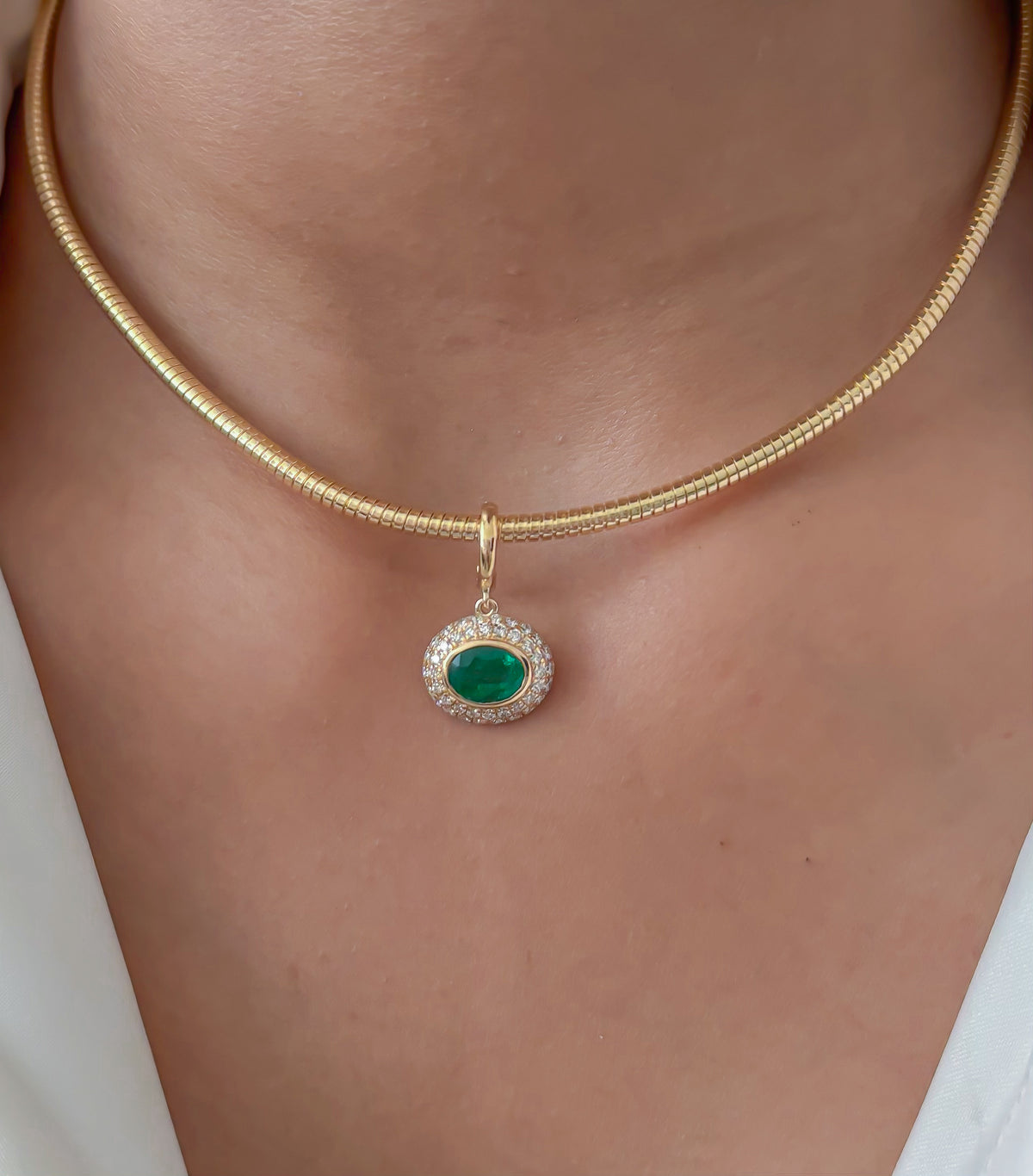 Emerald Diamond Pendant