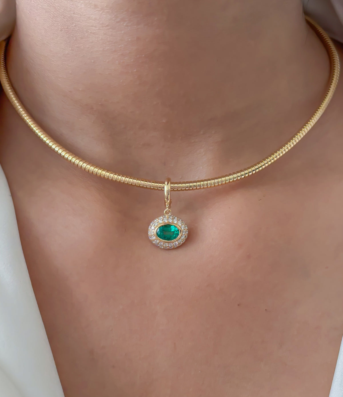 Emerald Diamond Pendant