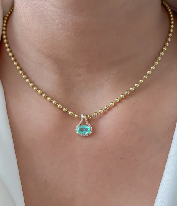 Paraiba Tourmaline Diamond Pendant