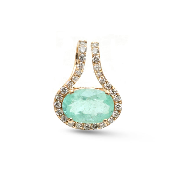 Paraiba Tourmaline Diamond Pendant