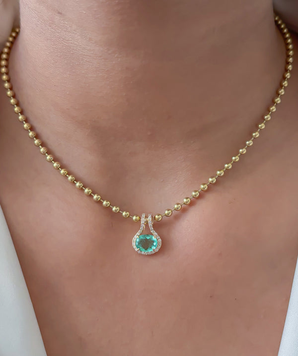 Paraiba Tourmaline Diamond Pendant