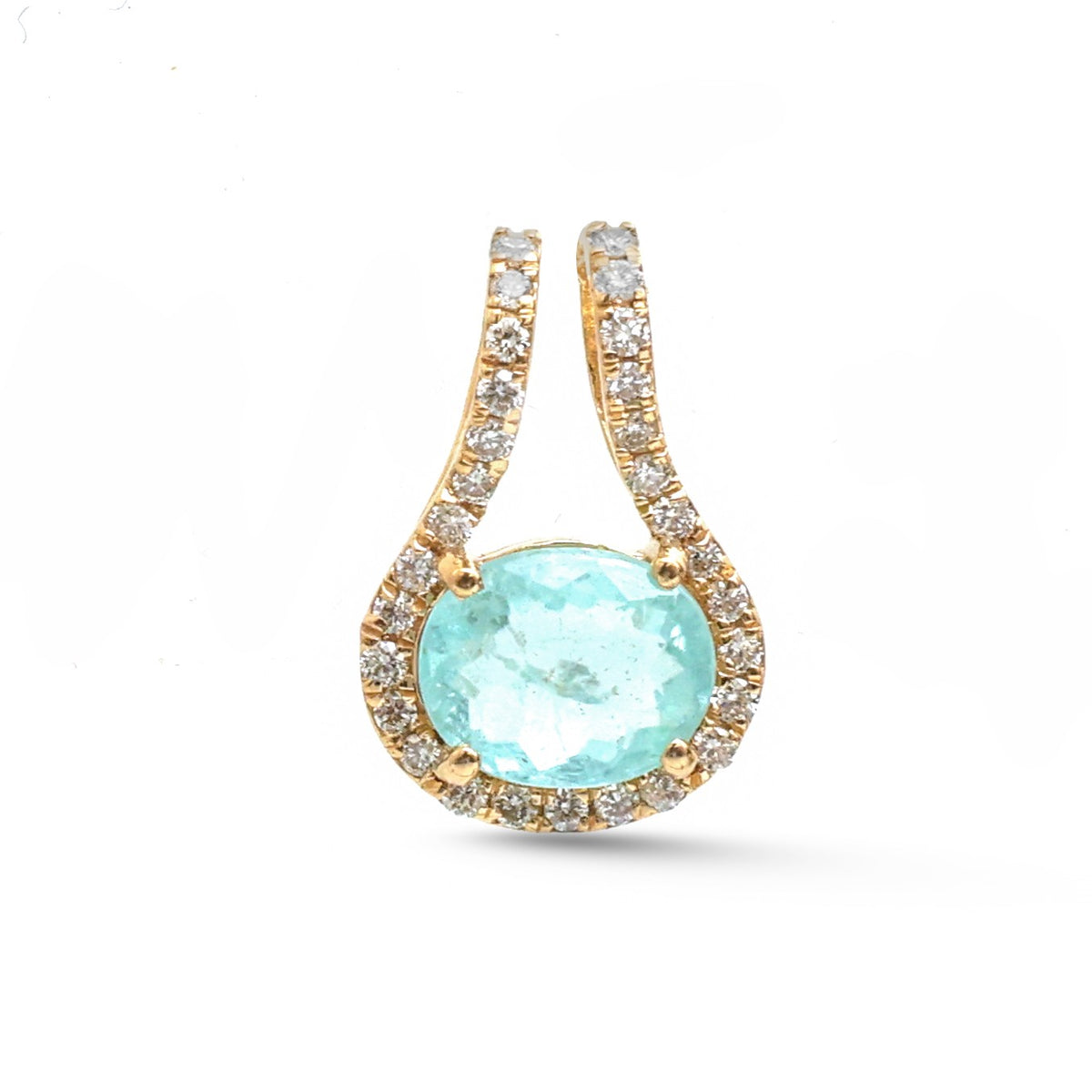 Paraiba Tourmaline Diamond Pendant
