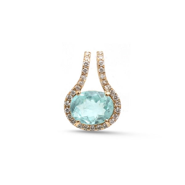 Paraiba Tourmaline Diamond Pendant