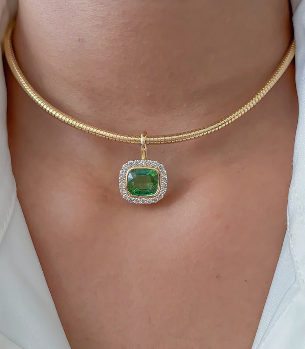 Tourmaline Mix Diamond Pendant