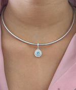 Diamond Paraiba Tourmaline Pendant