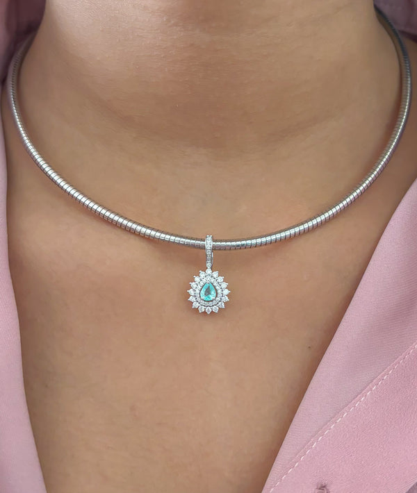 Diamond Paraiba Tourmaline Pendant