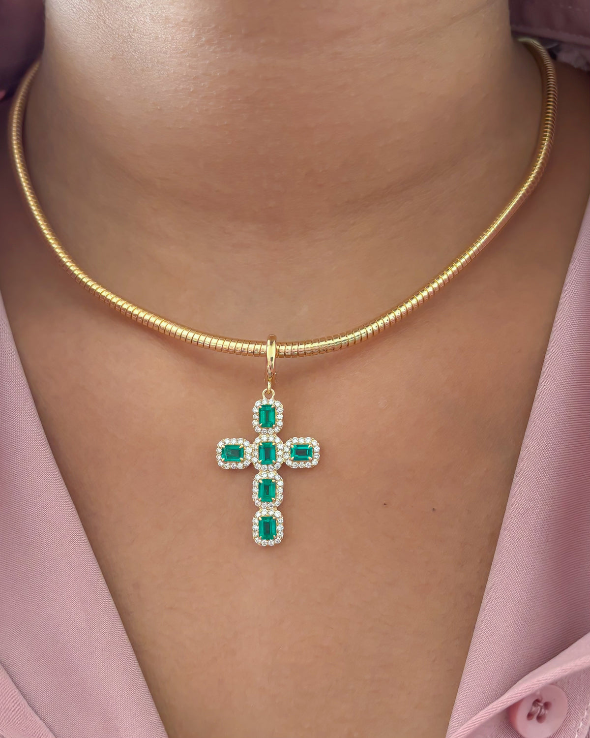 Emerald Diamond Pendant